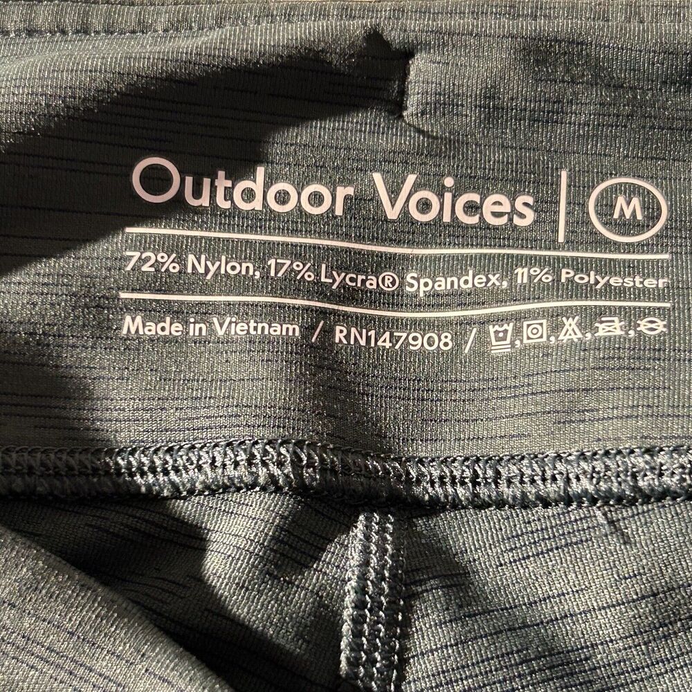 Outdoor Voices Leggings Size M Green Space Dye 25" Length Cropped Activewear - Picture 5 of 5
